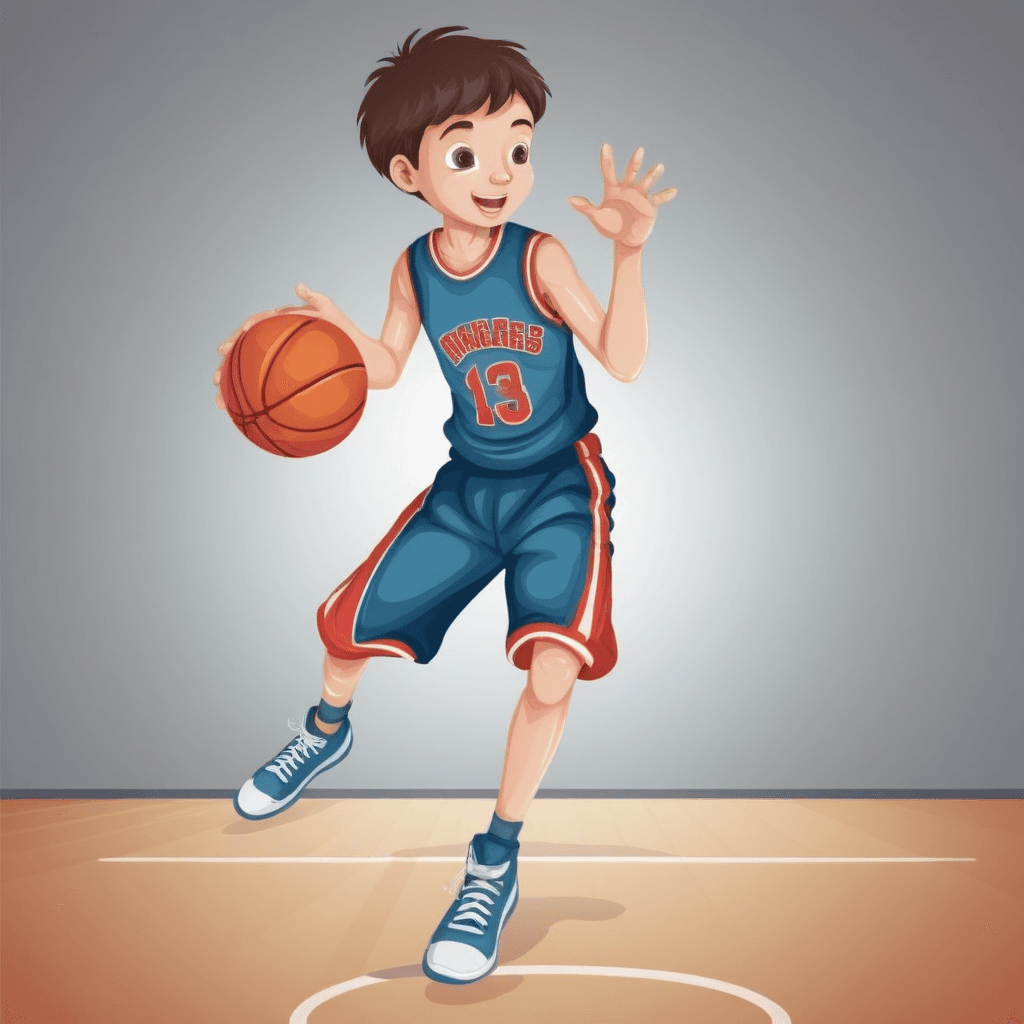 Boy playing basketball 04