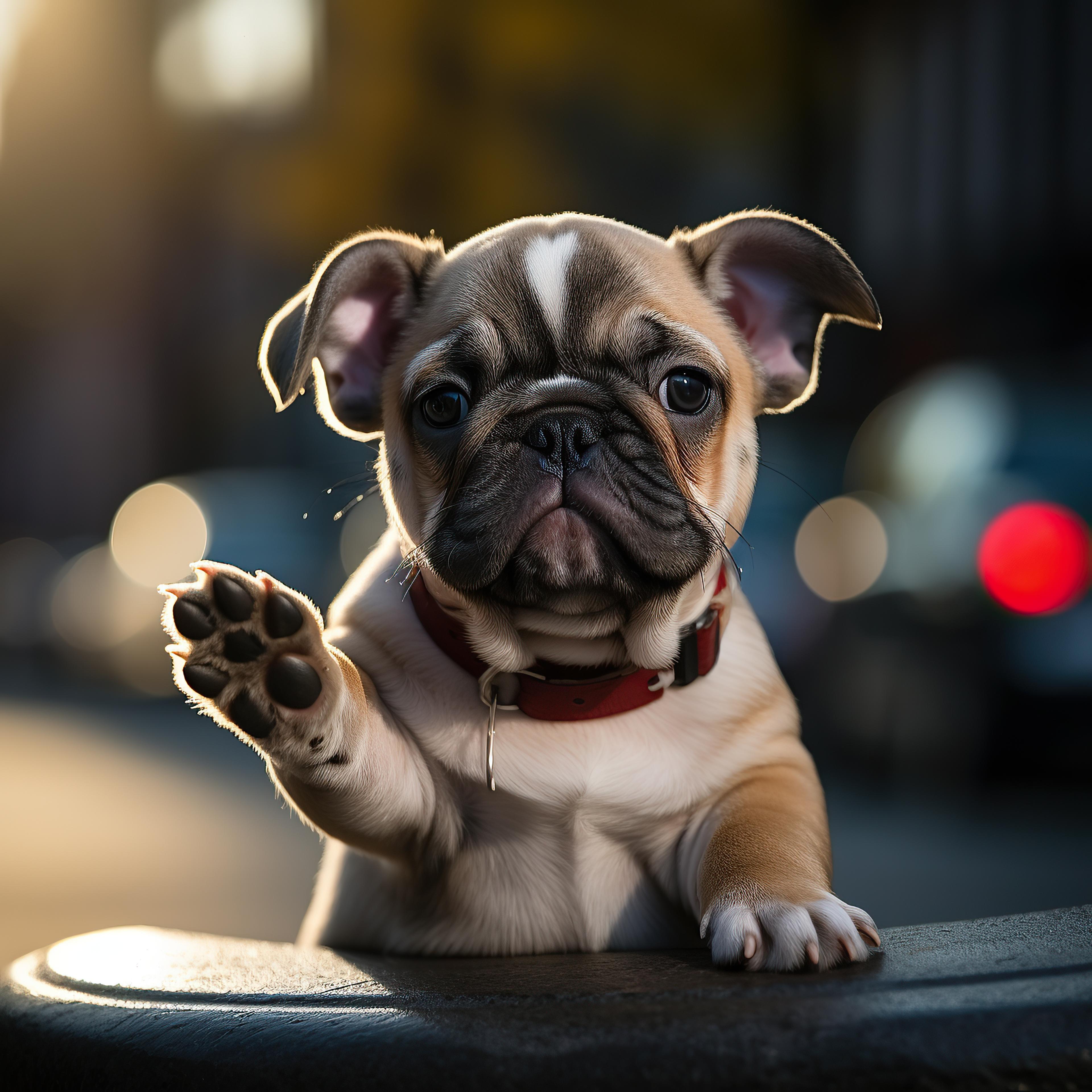 Puppy waving